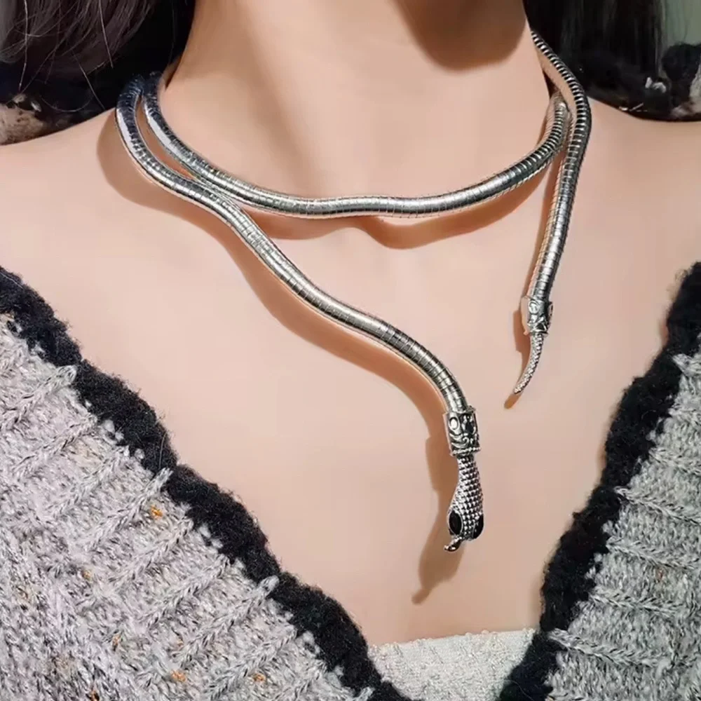 Silver Serpenti Snake Necklace-Bracelet Multifunctional - Picture 7 of 17